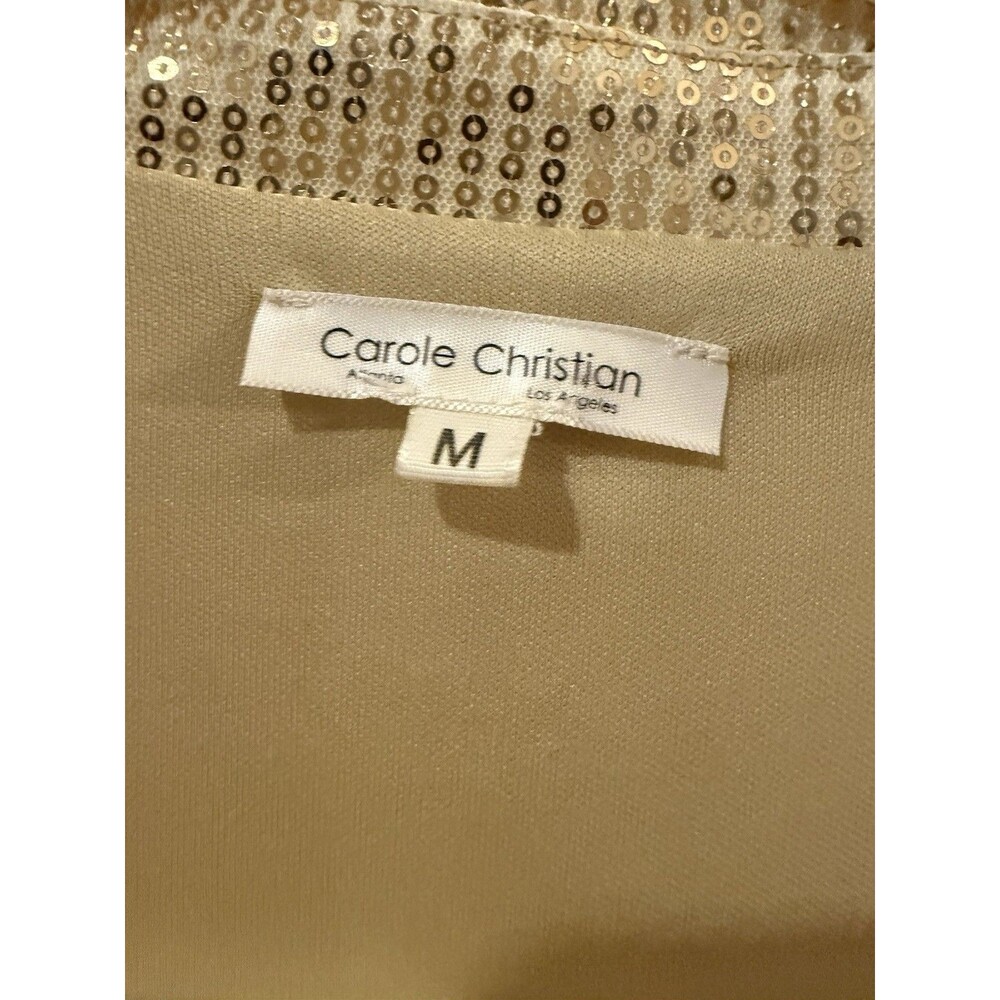 Carole Christian Gold sequin Blazer With Pockets Medium 100% Polyester - Picture 2 of 9